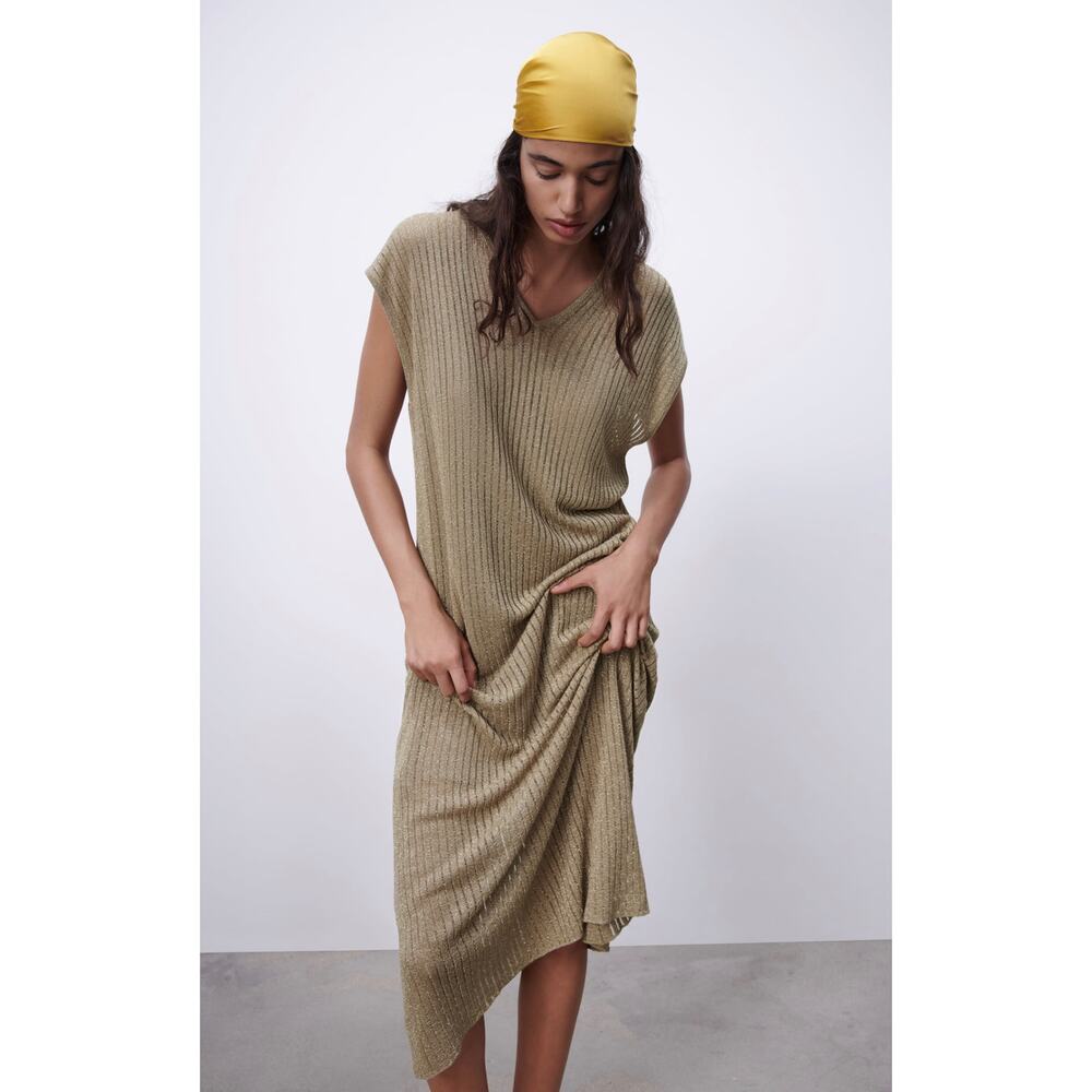 ZARA METALLIC THREAD KNIT TUNIC - Picture 7 of 11